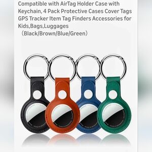 Compatible with AirTag Holder Case with Keychain, 4 Pack Protective Cases Cover